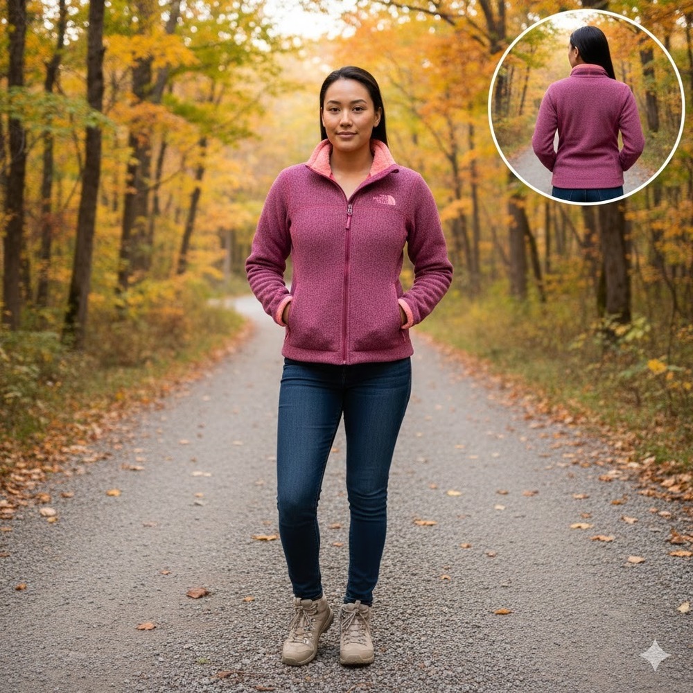 The North Face‎ Pink Better Fleece Sweater Full Zip Womens Medium